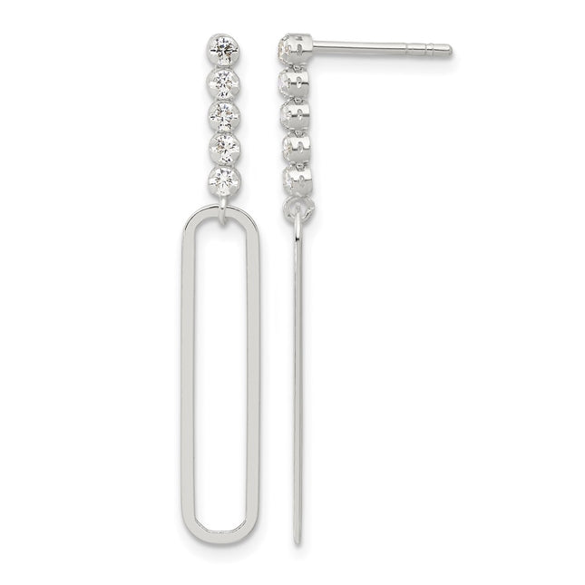 Sterling silver cubic zirconia drop earrings