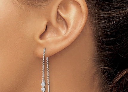 Sterling silver cubic zirconia earrings, another view