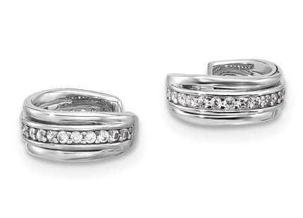 Sterling silver cubic zirconia earrings, alternate view