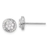 Sterling Silver Rhodium-plated Polished Cluster Pav CZ Post Earrings