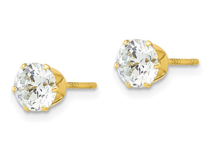 Sterling silver cubic zirconia stud earrings, alternate view