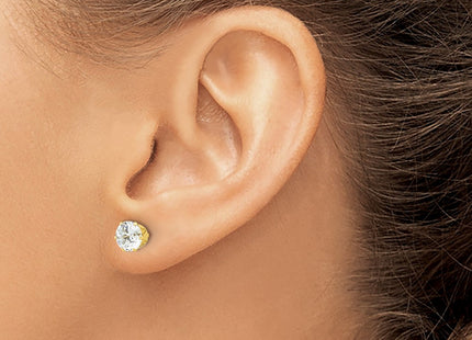 Sterling silver cubic zirconia stud earrings, another view