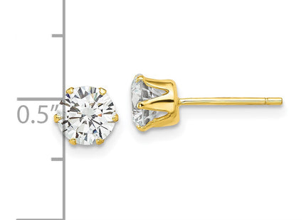 Sterling silver cubic zirconia stud earrings, further view