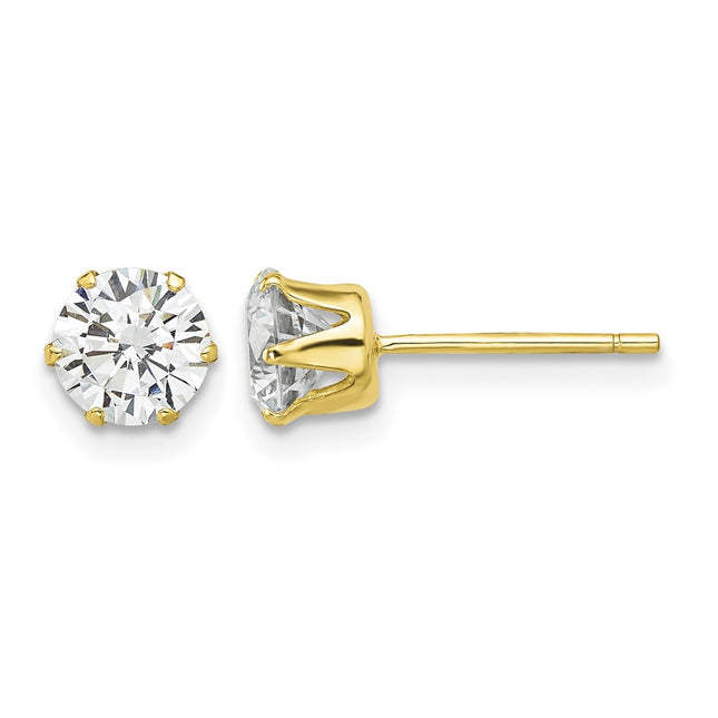 Sterling silver cubic zirconia stud earrings