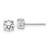 Sterling Silver RH-plated Created White Sapphire Stud Earrings
