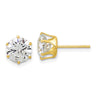 Sterling Silver Gold-tone Polished CZ Post Stud Earrings