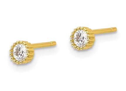 Sterling silver cubic zirconia stud earrings, alternate view