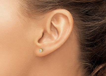 Sterling silver cubic zirconia stud earrings, another view