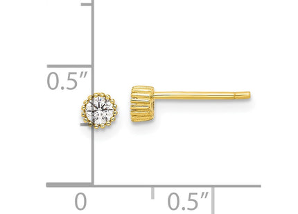 Sterling silver cubic zirconia stud earrings, further view