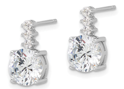 Sterling silver cubic zirconia drop earrings, alternate view