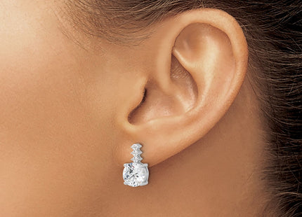 Sterling silver cubic zirconia drop earrings, another view