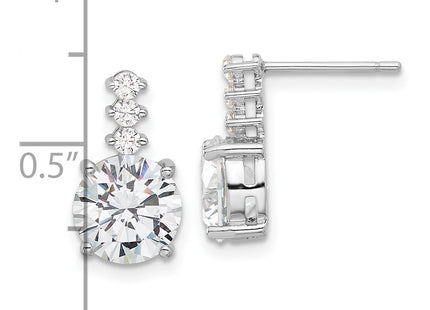 Sterling silver cubic zirconia drop earrings, further view