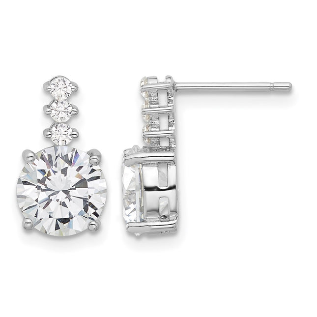 Sterling silver cubic zirconia drop earrings
