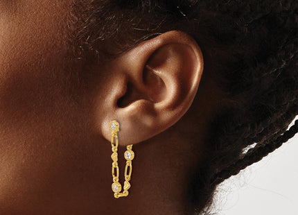 Sterling Silver Earrings Style QE17162GP - Classique Jewelry Inc.