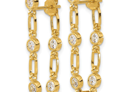 Sterling silver cubic zirconia drop earrings, alternate view