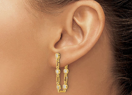 Sterling silver cubic zirconia drop earrings, another view