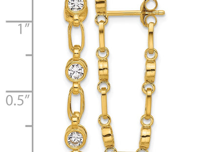Sterling silver cubic zirconia drop earrings, further view