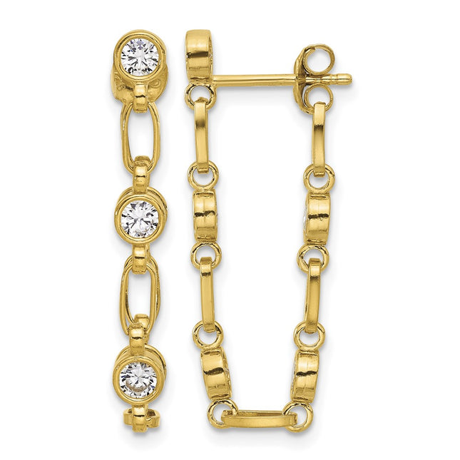 Sterling silver cubic zirconia drop earrings