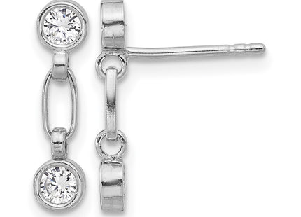 Sterling silver cubic zirconia drop earrings