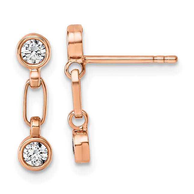Sterling Silver Earrings Style QE17164RG - Classique Jewelry Inc.