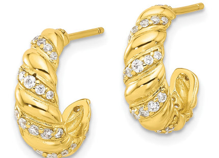 Sterling Silver Earrings Style QE17168GP - Classique Jewelry Inc.