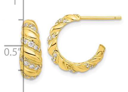 Sterling Silver Earrings Style QE17168GP - Classique Jewelry Inc.