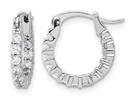 Sterling silver cubic zirconia hoop earrings