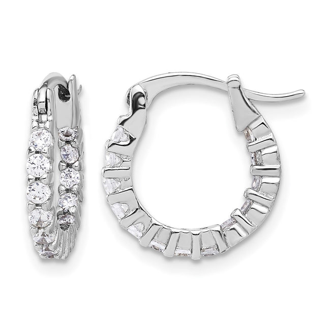 Sterling silver cubic zirconia hoop earrings
