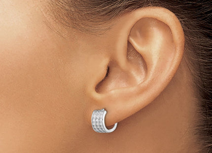 Sterling silver cubic zirconia hoop earrings, another view