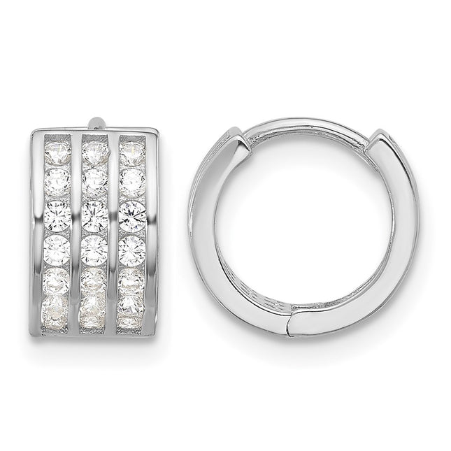 Sterling silver cubic zirconia hoop earrings