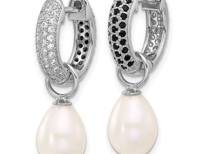 Sterling silver cubic zirconia earrings, alternate view