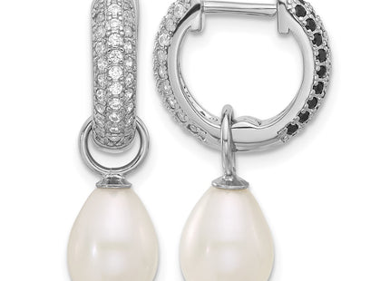 Sterling silver cubic zirconia earrings, additional view