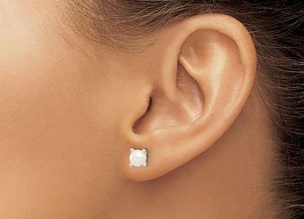 Sterling silver pearl earrings, another view