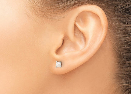 Sterling silver pearl earrings, another view