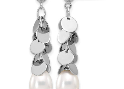 Sterling silver pearl teardrop drop earrings