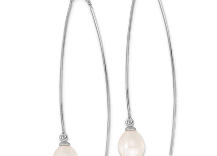 Sterling silver pearl teardrop earrings, alternate view