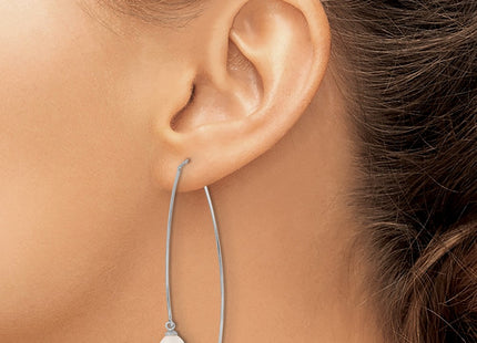 Sterling silver pearl teardrop earrings, another view