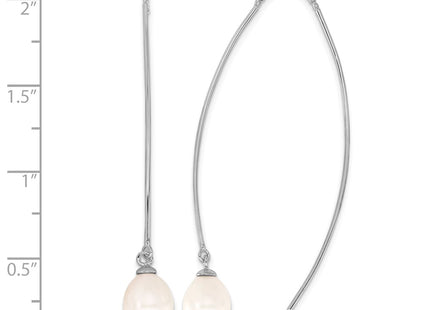 Sterling silver pearl teardrop earrings, further view