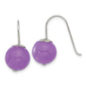 Sterling Silver Polished Purple Jade Dangle Earrings
