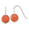 Sterling Silver Polished Orange Quartz Dangle Earrings