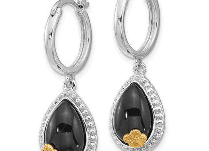 Silver/14k Two-Tone Earrings Style QE17403 - Classique Jewelry Inc.