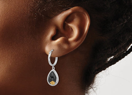 Silver/14k Two-Tone Earrings Style QE17403 - Classique Jewelry Inc.