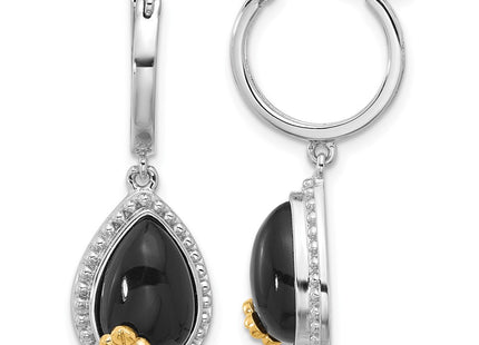 Silver/14k Two-Tone Earrings Style QE17403 - Classique Jewelry Inc.