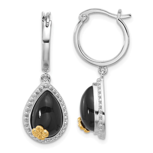 Silver/14k Two-Tone Earrings Style QE17403 - Classique Jewelry Inc.