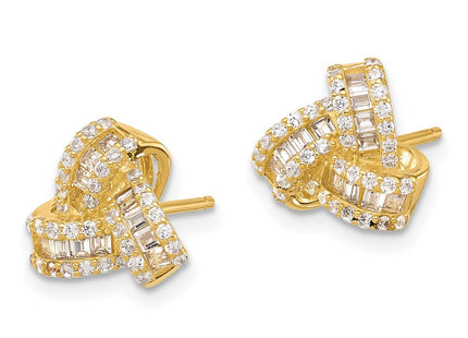 SS/Gold Plated Earrings Style QE17477GP - Classique Jewelry Inc.