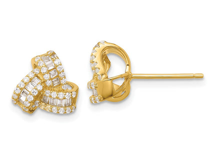 SS/Gold Plated Earrings Style QE17477GP - Classique Jewelry Inc.