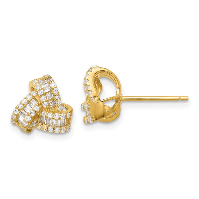 SS/Gold Plated Earrings Style QE17477GP - Classique Jewelry Inc.