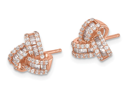 SS/Rose Plated Earrings Style QE17477RP - Classique Jewelry Inc.