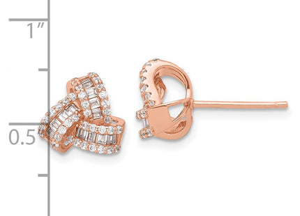 SS/Rose Plated Earrings Style QE17477RP - Classique Jewelry Inc.