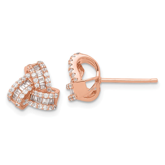 SS/Rose Plated Earrings Style QE17477RP - Classique Jewelry Inc.
